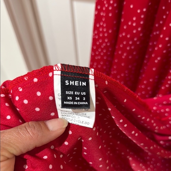 SHEIN Size XS Red Polka Dot Maxi Dress - Picture 2 of 12